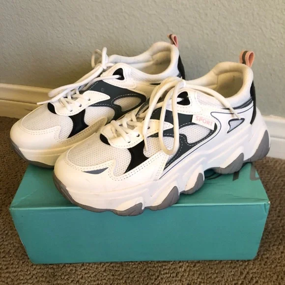 SHEIN | Shoes | Colorblock Breathable Chunky Sneakers Shein | Poshmark